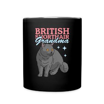 Grand-mère britannique à poil court | Cadeau maman chat - Mug uni - noir - Devant