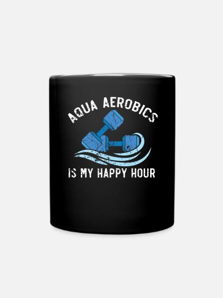 Aqua Aerobic ist meine Happy Hour Wassergymnastik - Tasse einfarbig - Schwarz