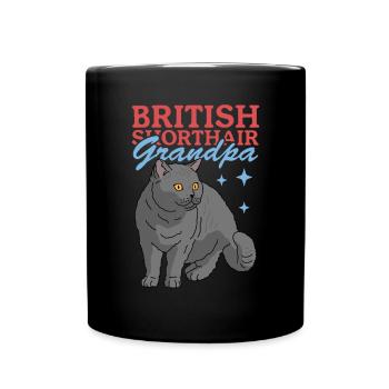 Grand-père British Shorthair | Cadeau papa chat - Mug uni - noir - Devant