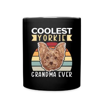 Yorkie Grandma Yorkshire Terrier Cadeau chien - Mug uni - noir - Devant