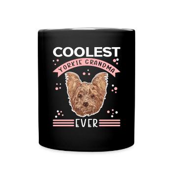Yorkie Grandma Dogs Yorkshire Terrier Cadeau - Mug uni - noir - Devant