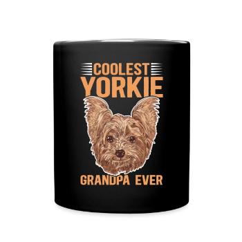 Yorkie Grand-père | Yorkshire Terrier Dog Cadeau - Mug uni - noir - Devant