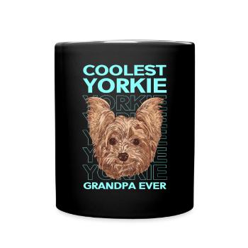 Yorkie Grandpa Dogs Yorkshire Terrier Cadeau - Mug uni - noir - Devant