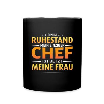 Ruhestand Lustig Frau - Tasse einfarbig - Schwarz - Vorne