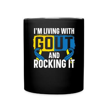 Je vis avec la goutte et la berce conscience de la goutte - Mug uni - noir - Devant