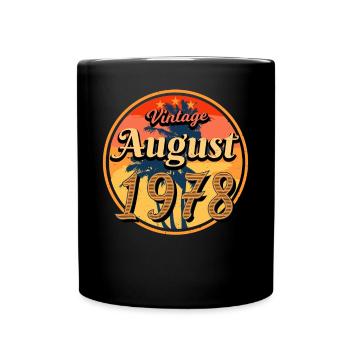 Baujahr 1978 Im August - Tasse einfarbig - Schwarz - Vorne