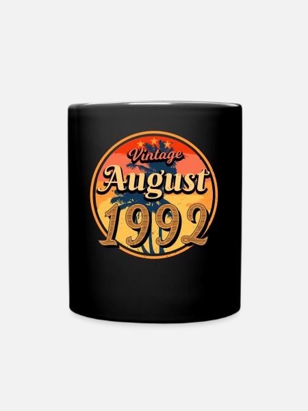 Zum 30.Lebensjahr August 1992 - Tasse einfarbig - Schwarz