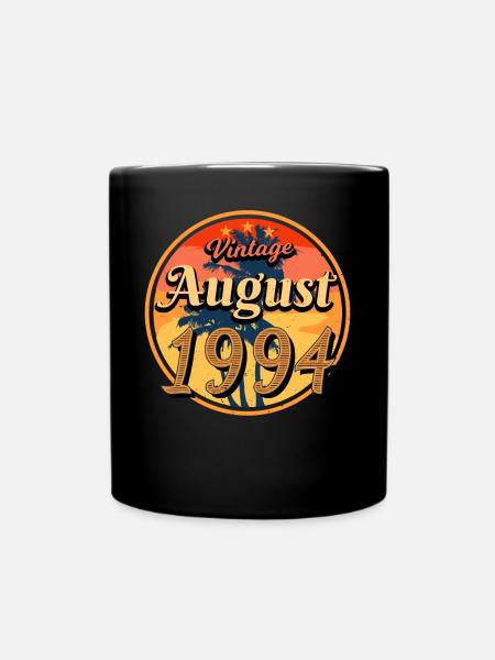 1994 August Geburtstagsgruss - Tasse einfarbig - Schwarz