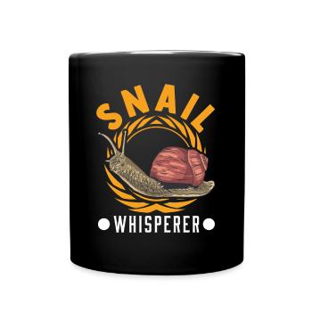 Schnecken Flüsterer Snail Whisperer - Tasse einfarbig - Schwarz - Vorne