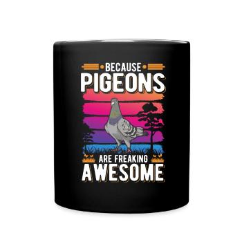Parce que les pigeons flippent génial Taube - Mug uni - noir - Devant