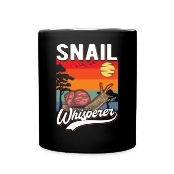 Schneckenflüsterer Schnecke Snail Whisperer - Tasse einfarbig - Schwarz - Vorne