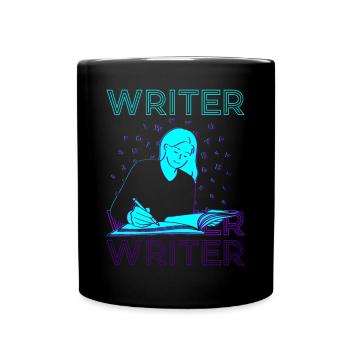 Autorin Autor Schreiben Retro - Tasse einfarbig - Schwarz - Vorne