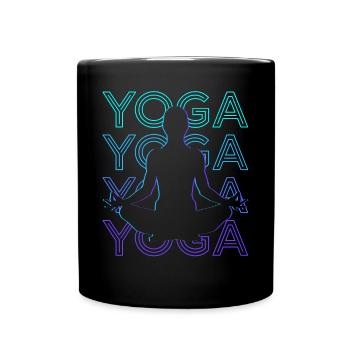 Yoga Méditation Méditation Rétro - Mug uni - noir - Devant