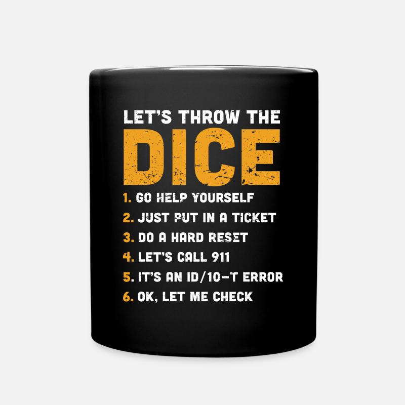 Tech Support Sarkasmus - Tasse einfarbig - Schwarz