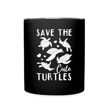 Süße Schildkröten-Liebhaber von Meeresschildkröten - Tasse einfarbig - Schwarz - Vorne