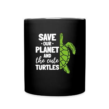 Environnement des tortues : Sauvez notre planète et - Mug uni - noir - Devant