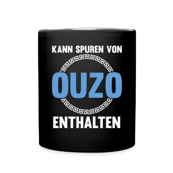 Kann Spuren von Ouzo enthalten - Tasse einfarbig - Schwarz - Vorne