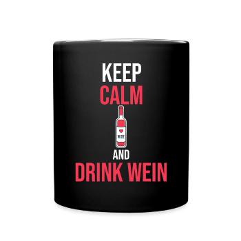 Keep calm and drink wine - Full Colour Mug - black - Front