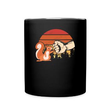 Squirrel Fist Push Squirrel Lover - Full Colour Mug - black - Front
