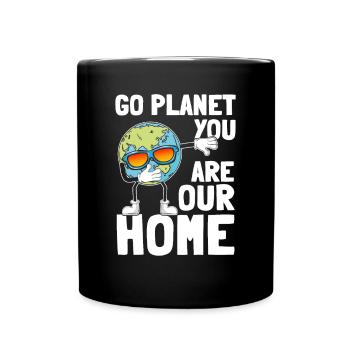 Planet Dabbing Go Planet You are our home - Full Colour Mug - black - Front