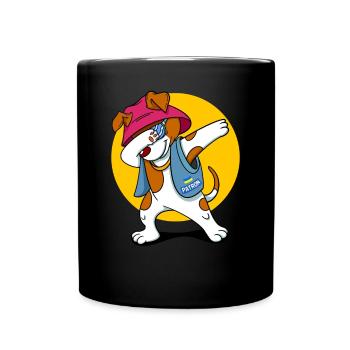 Ukrainian Dog Patron For Ukrainians Fun Polka dots - Full Colour Mug - black - Front