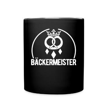 Bäckermeister Bäcker Geschenk - Tasse einfarbig - Schwarz - Vorne