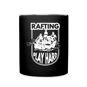 Play Hard Rafting Boad Rafting Crew - Full Colour Mug - black - Front