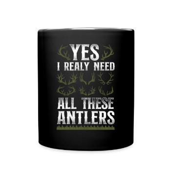 Buck Deer Hunting Hunter Vintage - Mug uni - noir - Devant