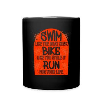 Bike Run For Your Life Triathlon - Full Colour Mug - black - Front