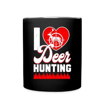 Cœur de chasseur de chasse au cerf buck - Mug uni - noir - Devant