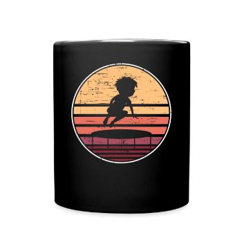 Trampoline Artwork Cute Trampolining - Full Colour Mug - black - Front
