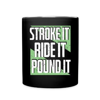 It Ride It Pound It Triathlon - Full Colour Mug - black - Front