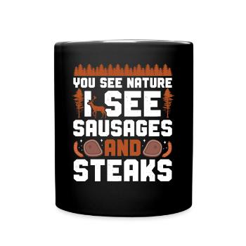 Buck Deer Hunting Hunter Bbq - Mug uni - noir - Devant