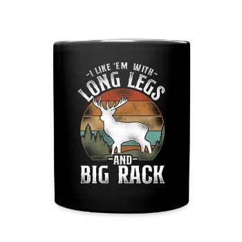 Buck Deer Hunting Hunter Vintage - Tasse einfarbig - Schwarz - Vorne