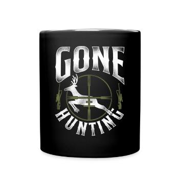 Buck Deer Hunting Hunter Vintage - Full Colour Mug - black - Front