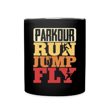 Parkour Freerunning Traceur - Tasse einfarbig - Schwarz - Vorne