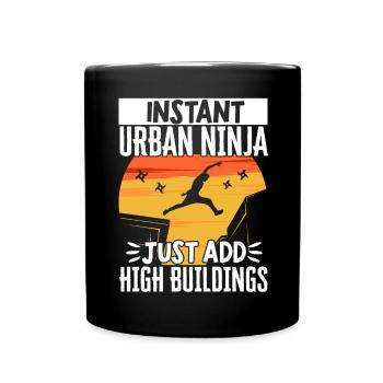 Parkour Freerunning Traceur - Tasse einfarbig - Schwarz - Vorne