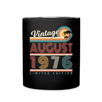 Geburtstagsgruss 1976 August - Tasse einfarbig - Schwarz - Vorne
