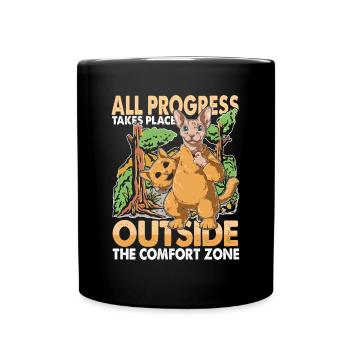 All Progress Takes Place Outside The Comfort Zone - Tasse einfarbig - Schwarz - Vorne