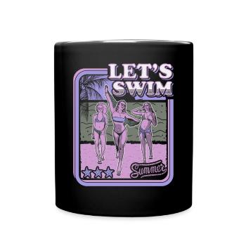 LETS SWIM - BIKINI GIRL - RETRO SUMMER HOLIDAY - Full Colour Mug - black - Front