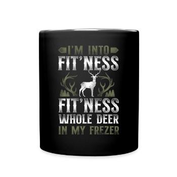 Buck Deer Hunting Hunter Vintage - Full Colour Mug - black - Front