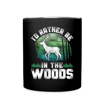 Buck Deer Hunting Hunter Vintage - Tasse einfarbig - Schwarz - Vorne