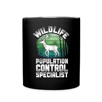 Buck Deer Hunting Hunter Vintage - Tasse einfarbig - Schwarz - Vorne