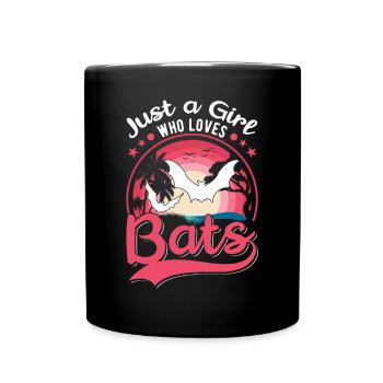 Just a Girl Who loves Bats Bats Bat - Full Colour Mug - black - Front