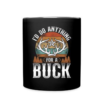 Buck Deer Hunting Hunter Pun - Full Colour Mug - black - Front