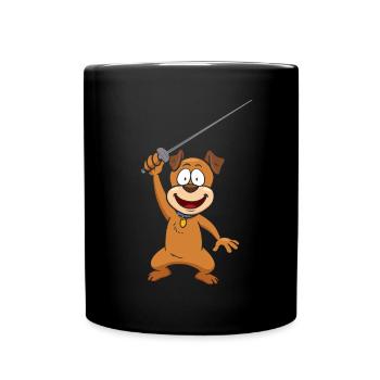 Fecht-Hund Lustiger Tierfecht-Humor für - Tasse einfarbig - Schwarz - Vorne