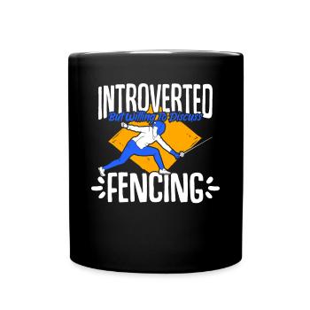Introverted but willing to talk about funny - Full Colour Mug - black - Front