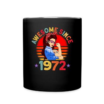Awesome since 1972 Frauen 50. Geburtstag Geschenk - Tasse einfarbig - Schwarz - Vorne