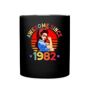 Awesome since 1982 Frauen 40. Geburtstag Geschenk - Tasse einfarbig - Schwarz - Vorne