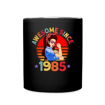 Awesome since 1985 Frauen 37. Geburtstag Geschenk - Tasse einfarbig - Schwarz - Vorne